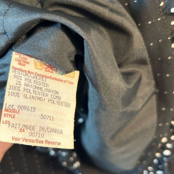 JOSEPH RIBKOFF WOMANS BLAZER JACKET 6 black white VTG polka dot pin striped - Picture 4 of 11